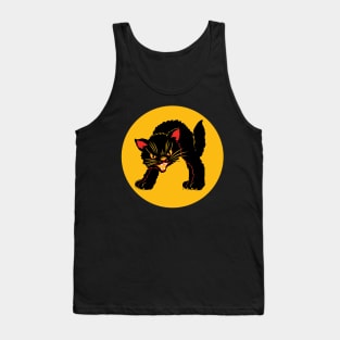 Vintage Retro Fraidy Black Cat Tank Top